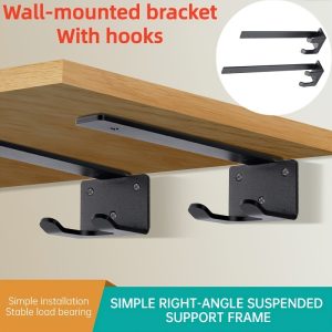 Wall Mounted Shelf Bracket with Hooks插图 Wall Mounted Shelf Bracket with Hooks插图